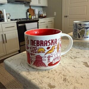 Starbucks Nebraska Red Ceramic Coffee Mug - Been there series